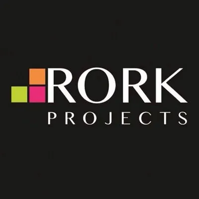 RORK Projects logo on black background.
